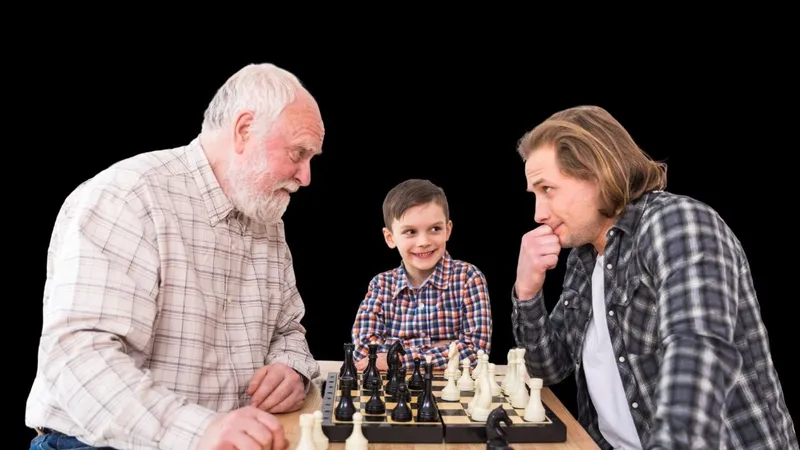Šachovnica s figúrami symbolizujúca cestu životom
