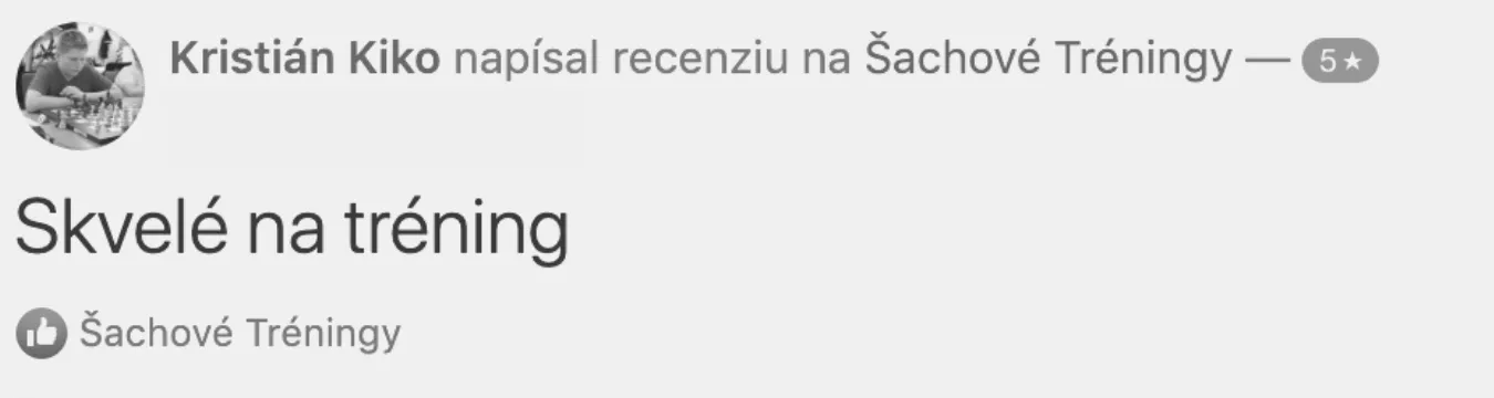 Recenzia z Facebooku